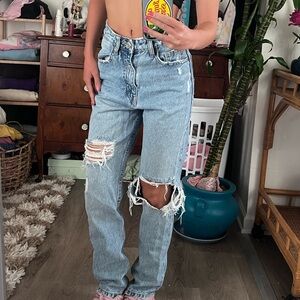 Stylish Blue Zara Ripped Women's Jeans